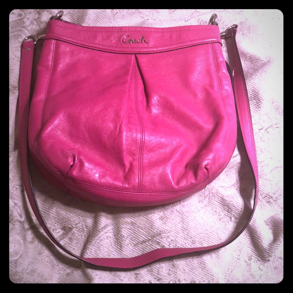 Pink Coach purse and a matching pink Coach wallet